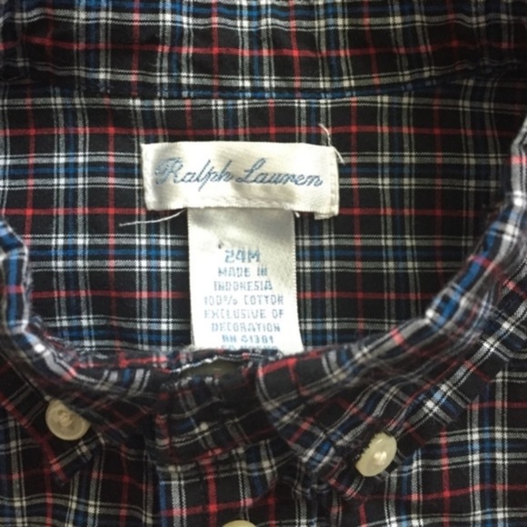 Polo Button Down Plaid Baby Boy Ralph Lauren - Picture 4 of 5